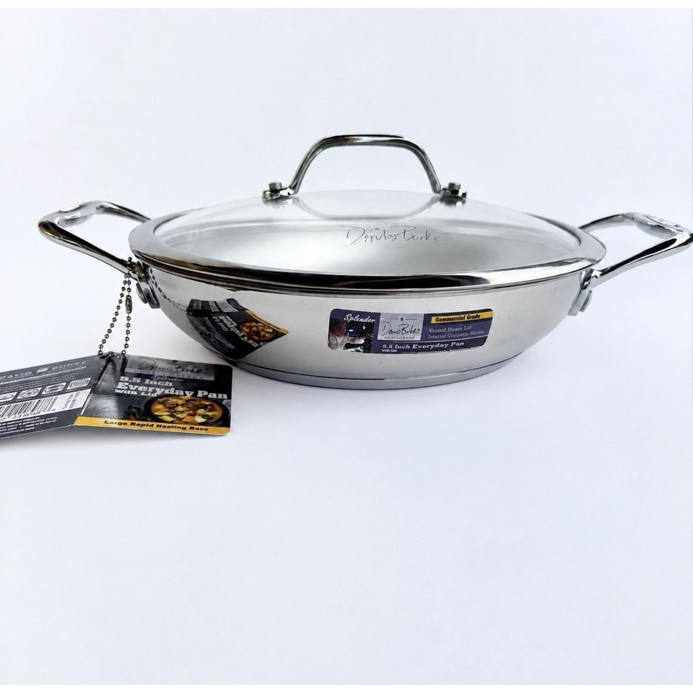 David Burke Splendor Series Everyday 9.5" Stainless Steel Pan With Lid Cookware
